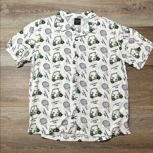 Bioworld White Golf Cart Print Shirt